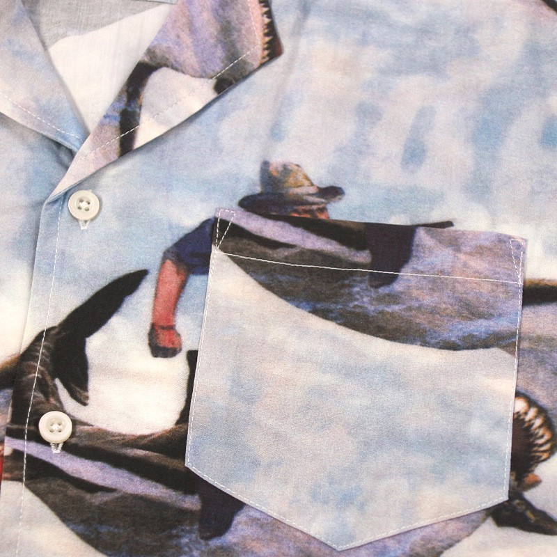 Áo sơ mi Rhud3 shark print bowling shirt ss21