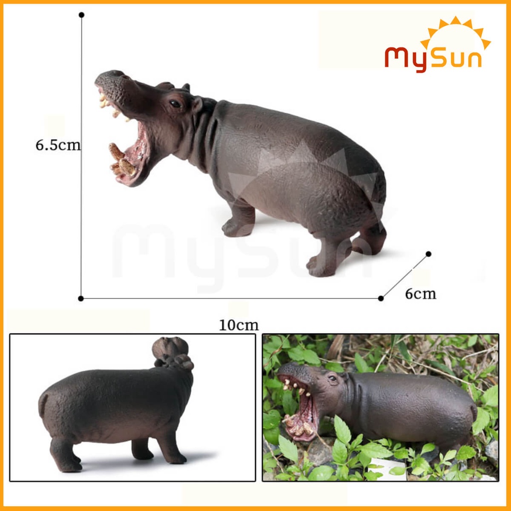 Bộ đồ chơi mô hình thế giới các con động vật hoang dã: cá sấu, hổ, gấu, sư tử, sói bằng nhựa dạy học cho bé MySun