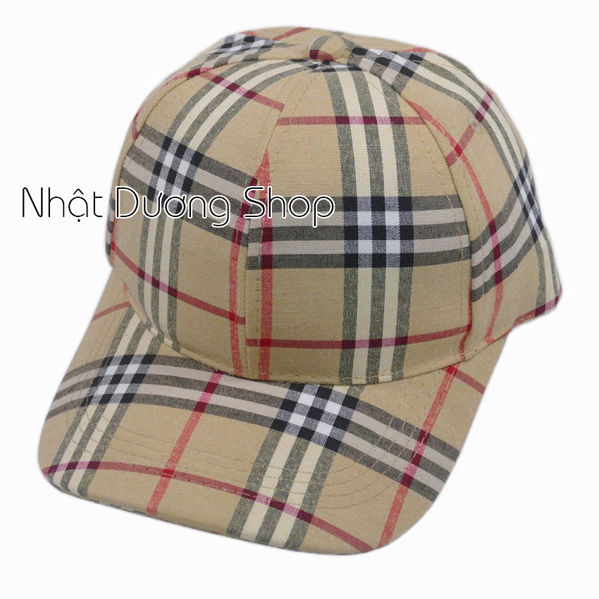 Nón kết không thêu sọc caro - Kaki sọc caro chât liệu vãi đẹp thoáng mát thích hợp cho mọi lứa tuổi