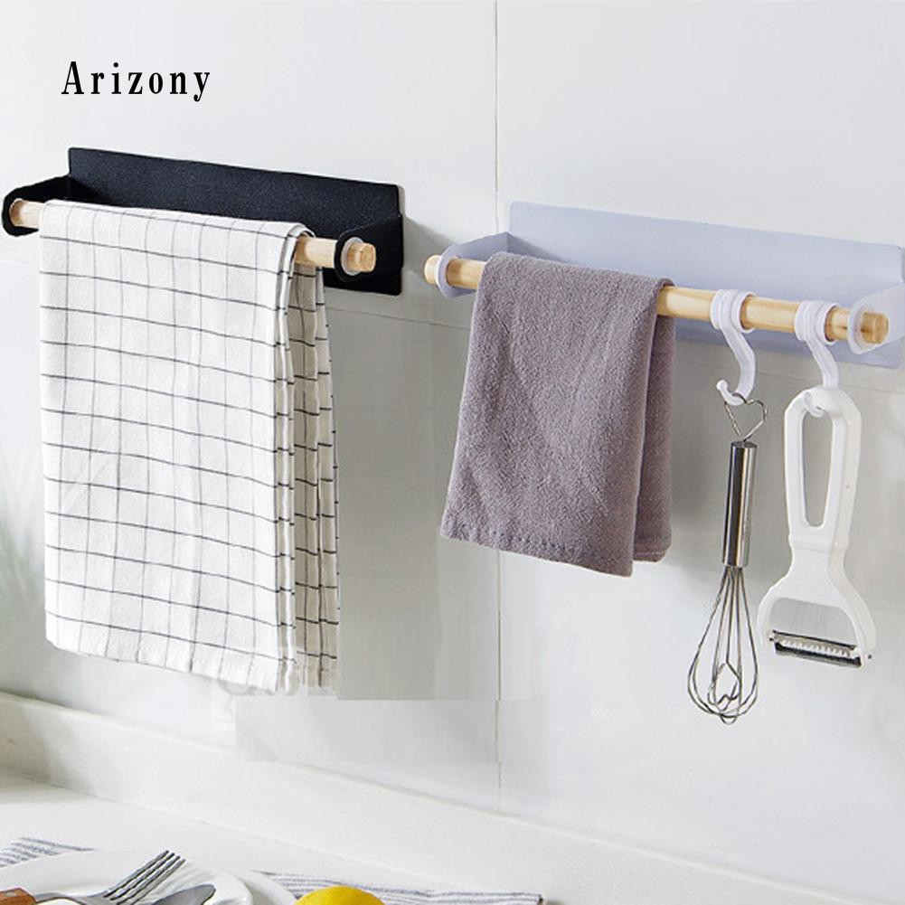 ✮Giá Sắt Treo Khăn Gắn Tường Tự Dính Tiện Dụng Cho Nhà Bếp / Phòng Tắm