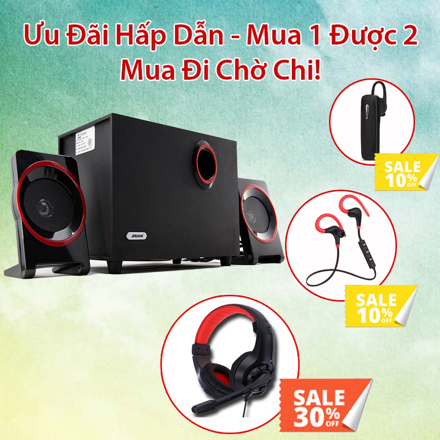 [HOT SALE] Bộ 3 Loa Máy Tính Để Bàn SADA SL-8018 Làm Bằng Gỗ Cao Cấp - Âm Thanh Chân Thực Sống Động