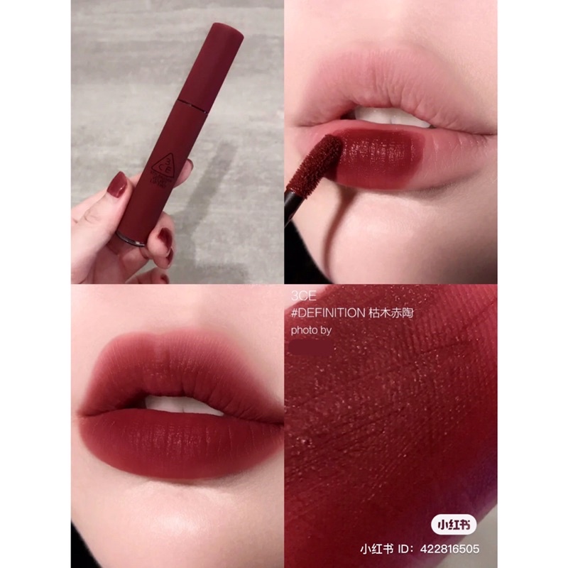 [5 Màu Mới] Son kem lì siêu mịn mượt 3ce Velvet Lip Tint