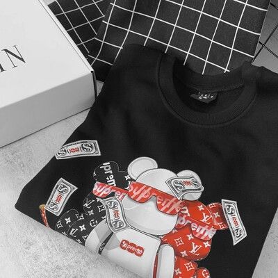 Áo Sweater OD Oversize Bearbrick Money, áo nỉ dài tay Unisex ODIN CLOTHING | BigBuy360 - bigbuy360.vn