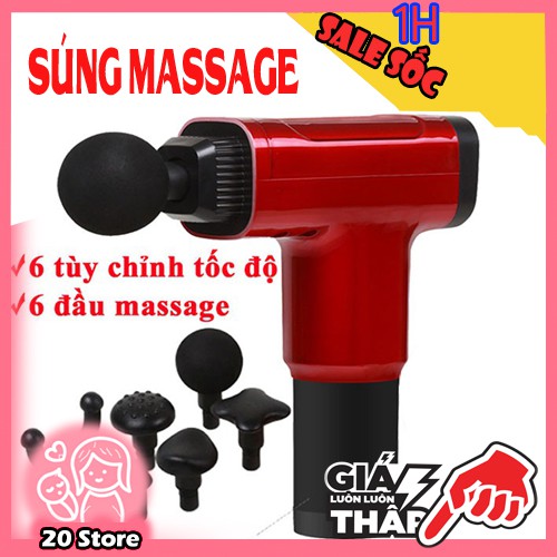 [HÀNG CHÍNH HÃNG] Máy massage rung cầm tay - 4 đầu - 6 chế độ - Máy mát-xa cho người lớn - BH 6 tháng