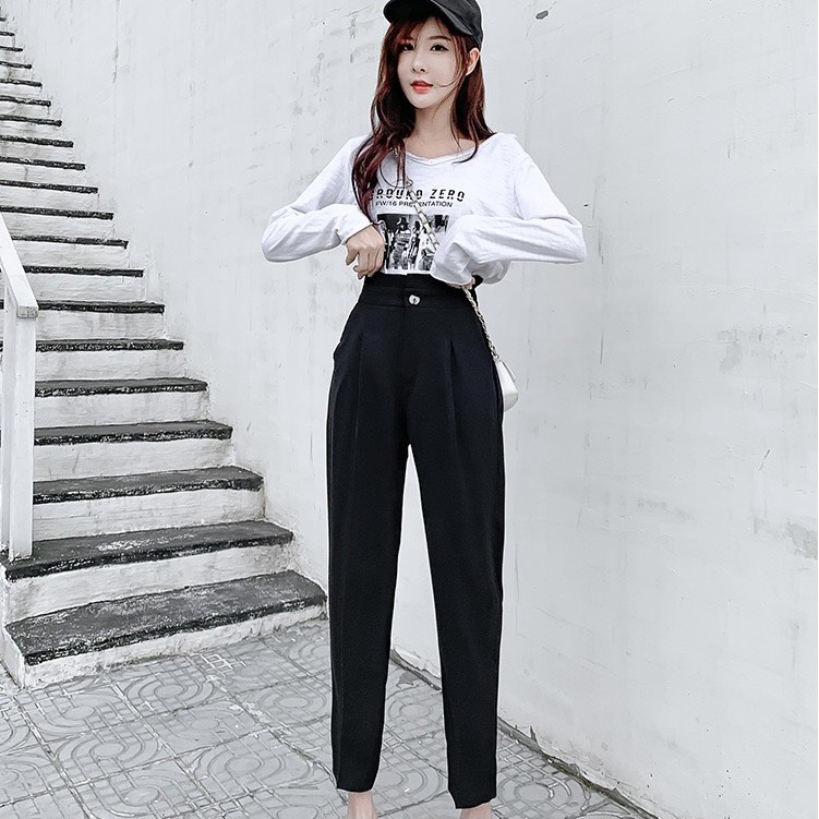 Quần baggy nữ lưng cao cạp bèo xếp ly, Quần baggy nữ chất tuyết mưa loại 1 xịn xò