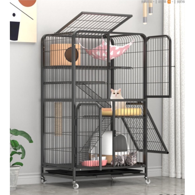 &lt; Tặng Võng &gt;Chuồng Mèo Size Lớn 1m56  có bánh xe-kèm khay nhựa ( thiết kế nan ống , nhiều màu sắc , kích thước )