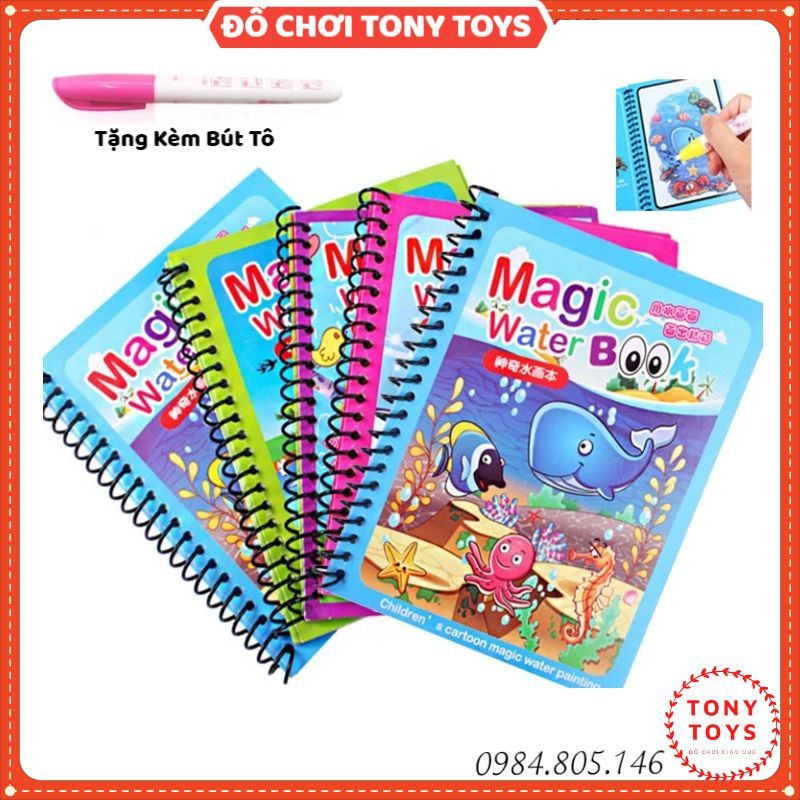 Đồ Chơi Sách Tô Màu Nước Ma Thuật Tự Xóa Nhiều Chủ Đề Cho Bé - Tranh Tô Màu Nước Magic Book