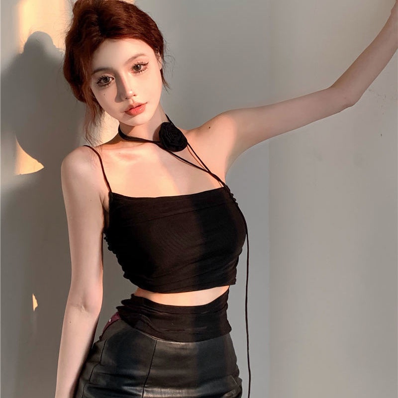 Áo Hai Dây Dáng Ngắn Popping Lala 2022 Thời Trang Mùa Hè Mới Dành Cho Bạn Nữ