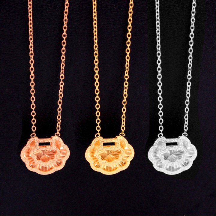 Dây chuyền nữ titan cao cấp hình khóa trường thọ may mắn siêu đẹp, bền màu, chuẩn thời trang