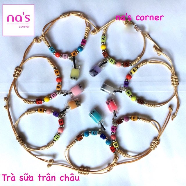 Vòng tay trà sữa cute handmade