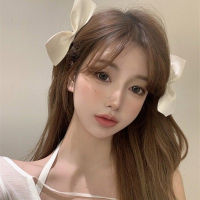 Kẹp Tóc Hình Nơ Màu Đỏ / Đen Phong Cách Hàn Quốc