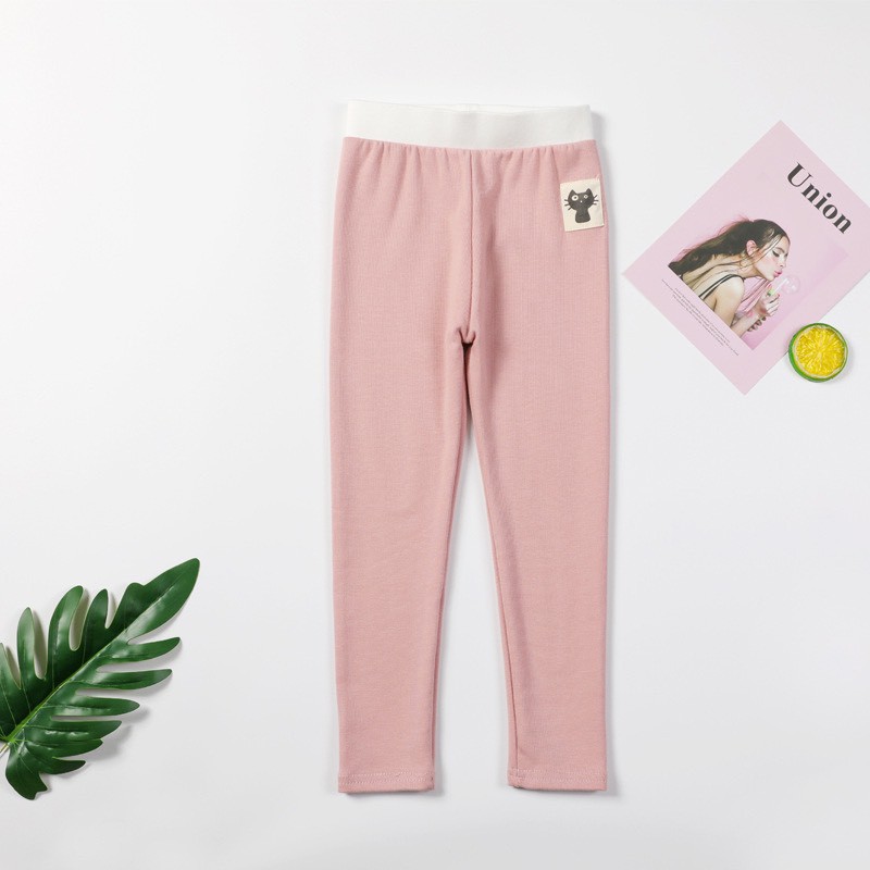 Quần legging cotton thu đông quần dài cho bé gái 2-10 tuổi cạp chun to có size đại
