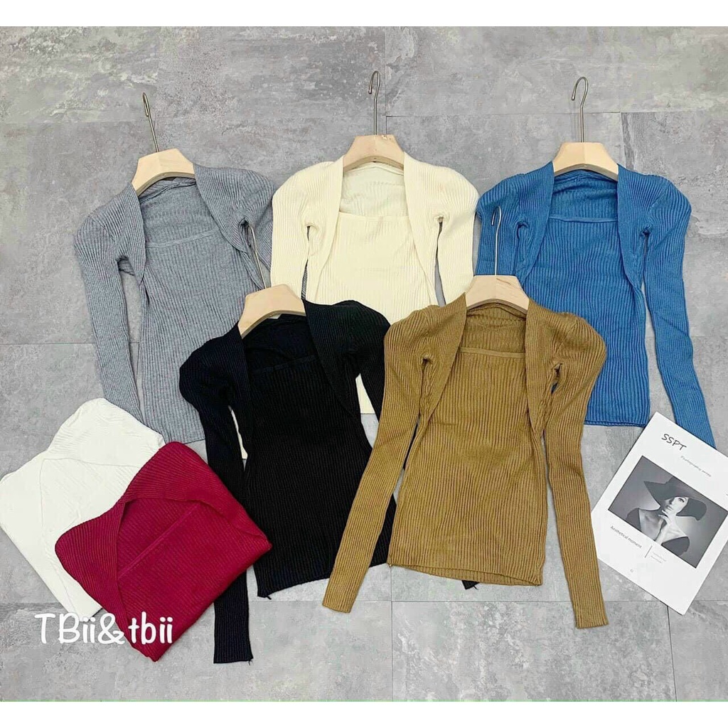 Áo Len Cổ Vuông Chất Liệu Len Tăm Cao Cấp Không Bai Dão - LOLY Store CD015