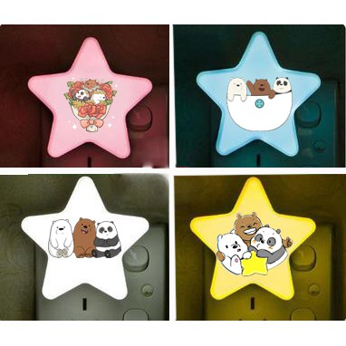 Đèn ngủ ngôi sao ba anh em gấu DLSI3 cảm biến ánh sáng hoạt hình cute dễ thương