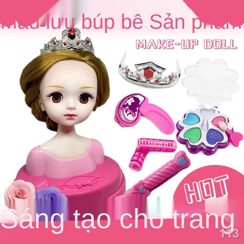 Tập Chải Tóc Bán Thân Barbie Bộ Trang Điểm Búp Bê Cô Gái Công Chúa Đồ Chơi Trẻ Em Món Quà Sinh Nhật 3 ~ 6 Tuổi