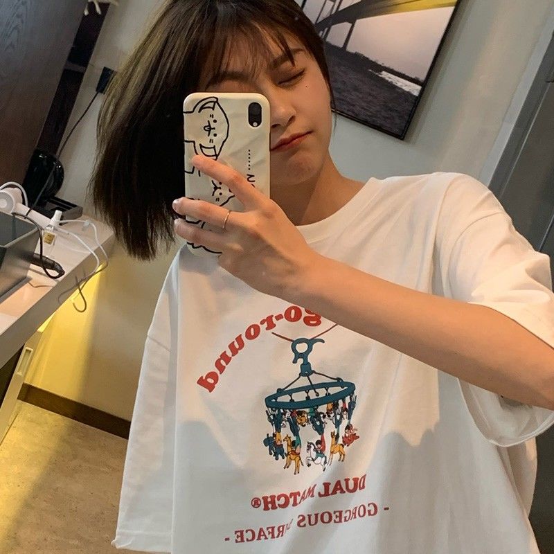 NRVP Áo thun ngắn tay cổ tròn thời trang cho nữ 2021