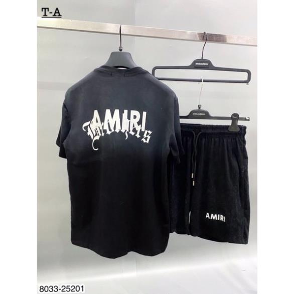 Bộ Nam Cổ Tròn Ami Loang Đen Cao Cấp - Bộ Quần Áo Nam Cổ Tròn Chữ In