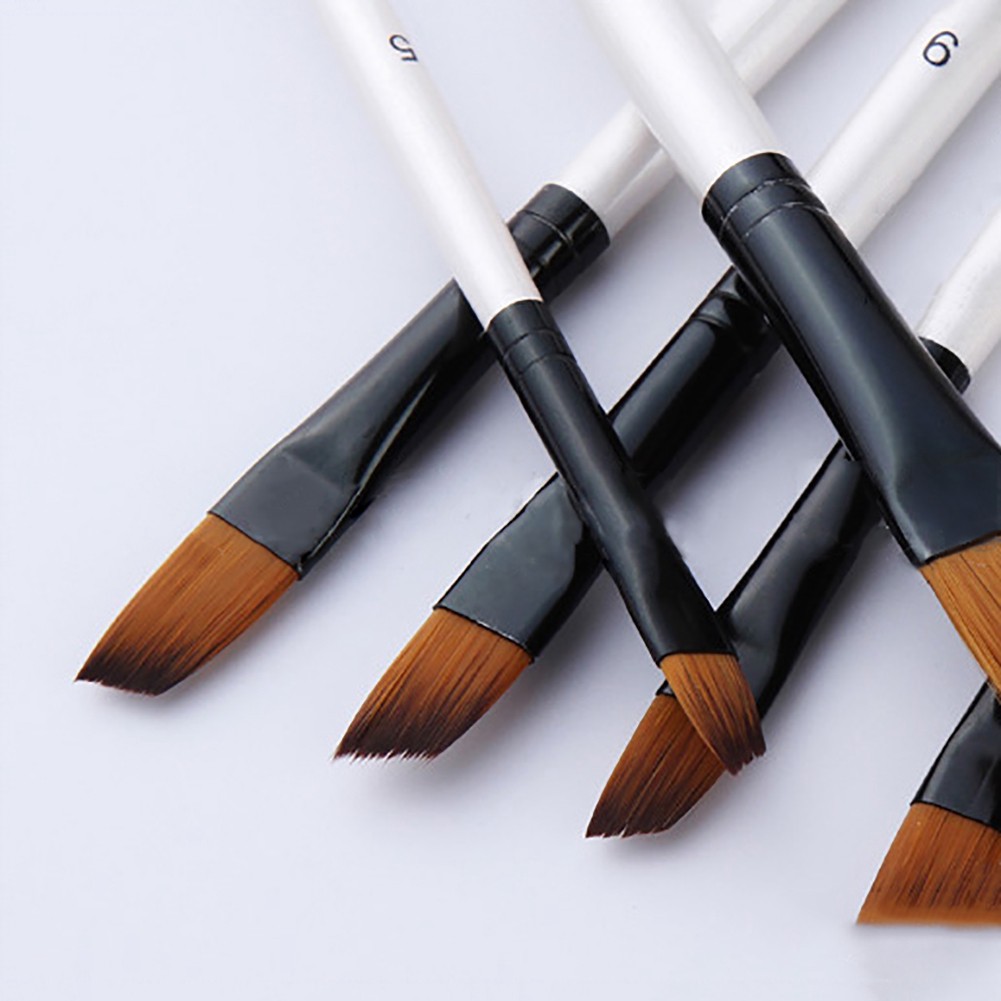 Set 12 dụng cụ cọ vẽ màu nước tay cầm bằng gỗ tiện lợi