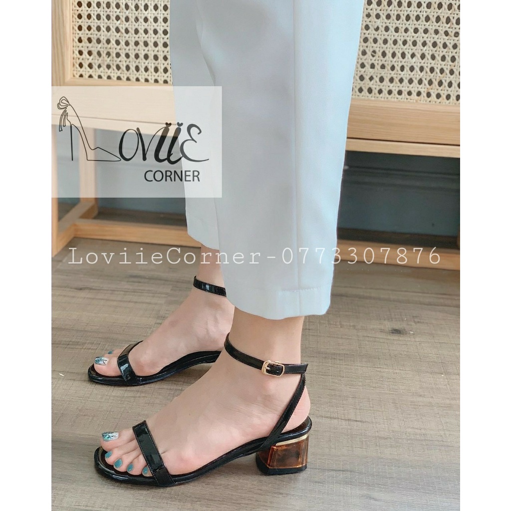 SANDAL CAO GÓT LOVIIECORNER - SANDAL 3 PHÂN QUAI MẢNH - GIÀY CAO GÓT NỮ ĐẾ VUÔNG G200303 G220722