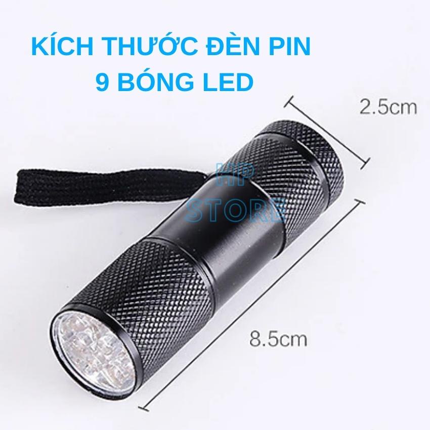 Đèn soi tiền giả, đèn LED UV 9 bóng, đèn soi giấy tờ, cà vẹt, bằng lái xe, vé số, sấy keo,tặng pin kèm