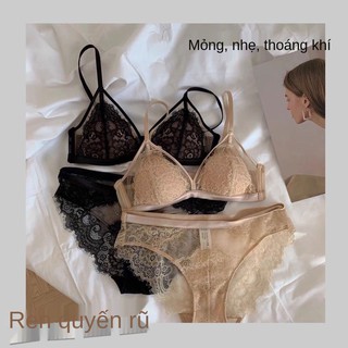 áo lót cô gái mỏng tam giác ren phong cách Pháp cổ điển , cúp ngực nhỏ, thoáng khí, khoét sâu V sexy mùa hè