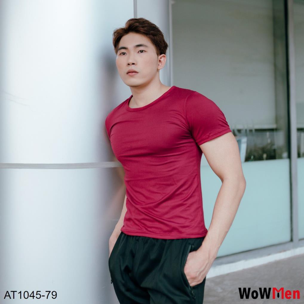 Áo Thun Nam Ngắn tay Ôm Body Trơn 100% Cotton Mềm Co Giãn Tập Gym Thể Thao Áo Lót Nam Tanktop - AT1045-79 ་