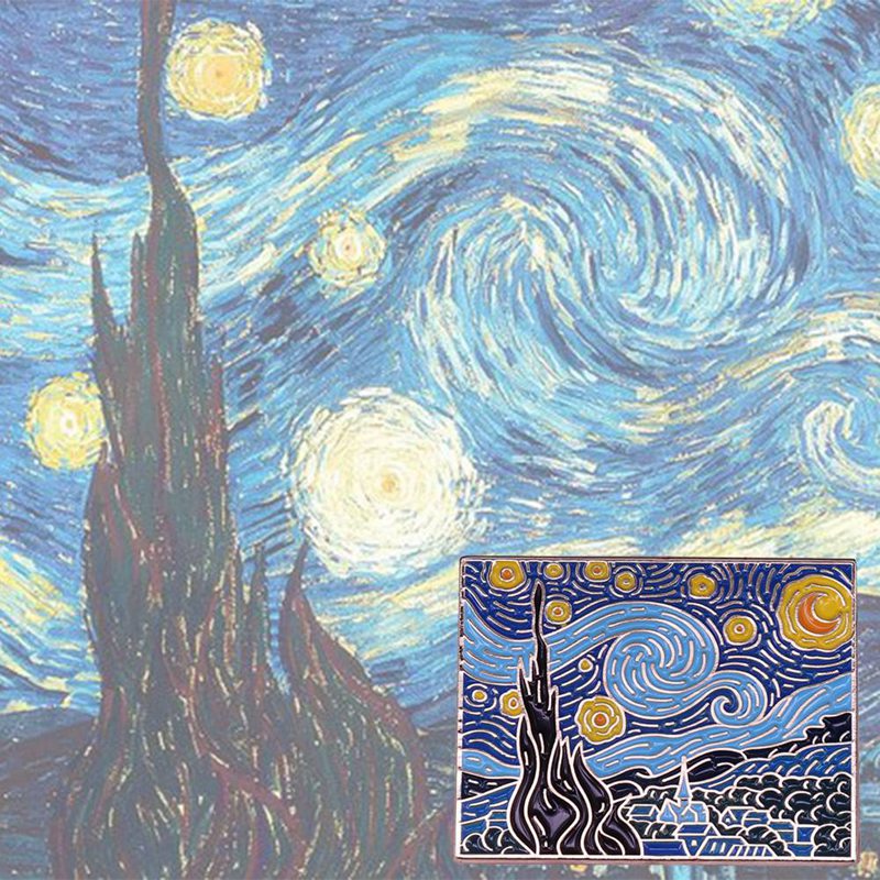 Ghim Cài Áo Hình Bức Tranh Của Van Gogh