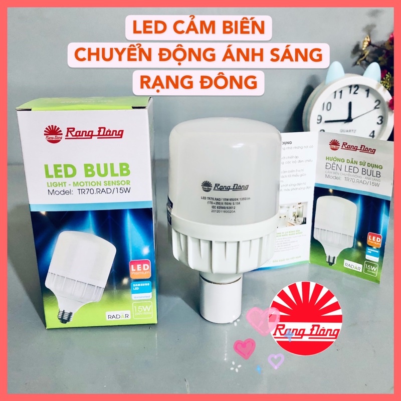 Bóng led cảm biến rạng động 9W 15W tự bật sáng khi có chuyển động
