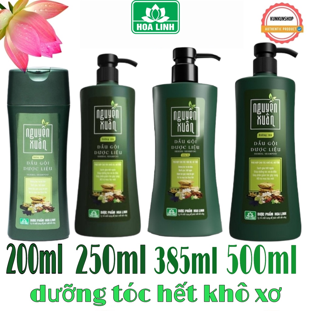 Dầu Gội Dược Liệu Nguyên Xuân Xanh 350ml + +35ml, 450ml+50ml , 600ml +60ml Dưỡng Tóc hết rụng, hết khô xơ, gàu ngứa