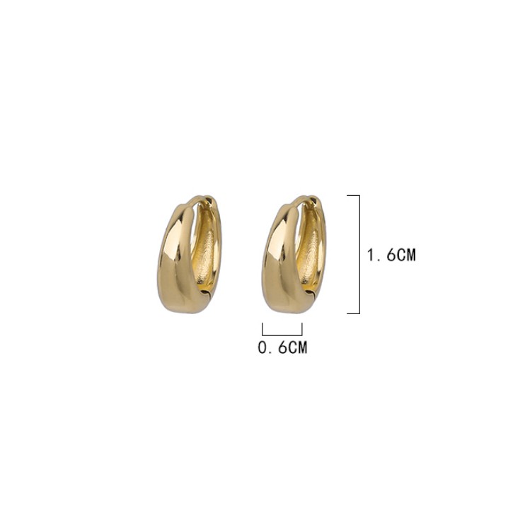 Khuyên Tai Tròn Mạ Bạc 925 Kiểu Dáng Đơn Giản Hợp Thời Trang / Bông Tai