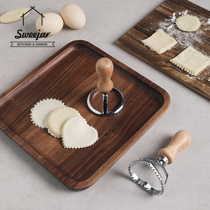 SWEEJAR 1Pc Cookies Cutter Mold with Wooden Press Handle Reusable Biscuit Maker Mould