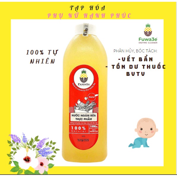 Nước enzyme ngâm rửa thực phẩm hoàn toàn tự nhiên 100ml &1000ml