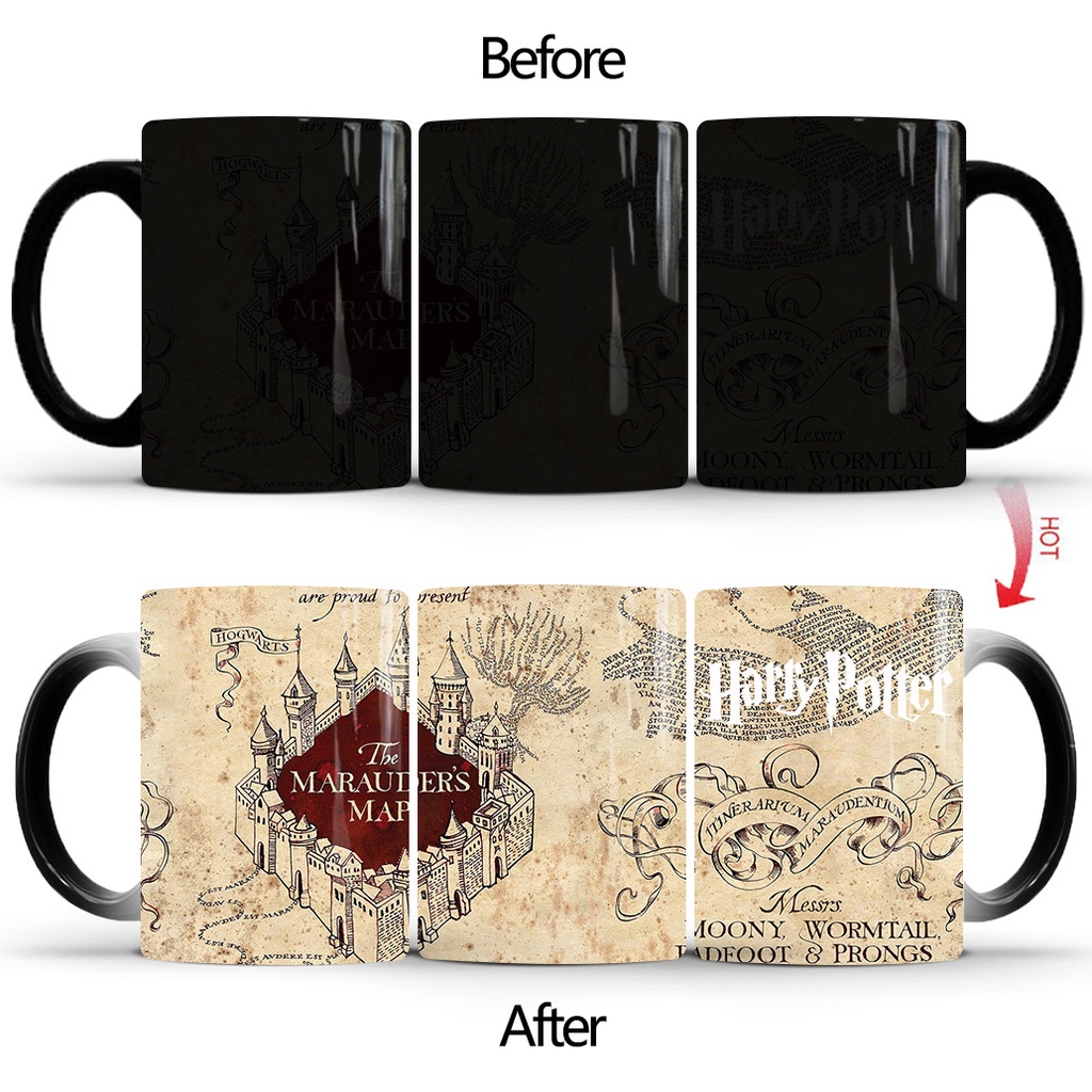 Cốc Uống Cà Phê Thay Đổi Màu Sắc Họa Tiết Harry Potter Độc Đáo Cho Trẻ Em