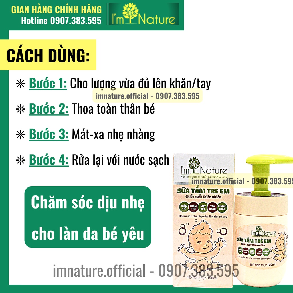 Sữa Tắm Ngừa Rôm Sảy Cho Bé I'M NATURE 120ml