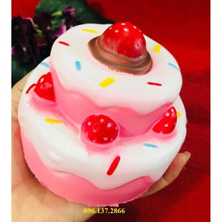 SQUISHY BÁNH KEM DÂU 2 TẦNG  - đáng yêu hết cỡ   ( nguyenhuyen9916 )