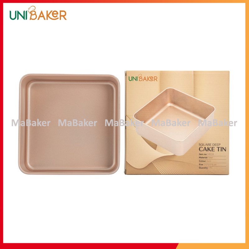 Khay nướng bánh hình vuông, chữ nhật thành cao UniBaker chống dính cao cấp, tiện dụng - MaBaker