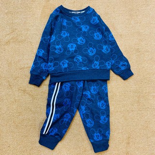 Bộ nỉ Next bé trai hình mickey xanh