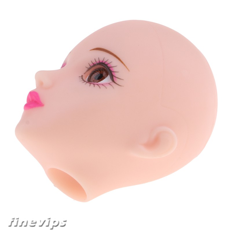 Ball-Jointed Doll Girl Head with Black Eyes for 1/6 BJD Doll Body Parts Accs