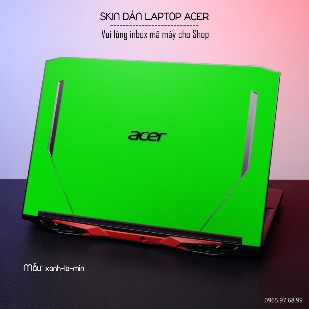Skin dán Laptop Acer in màu xanh lá mịn (inbox mã máy cho Shop)