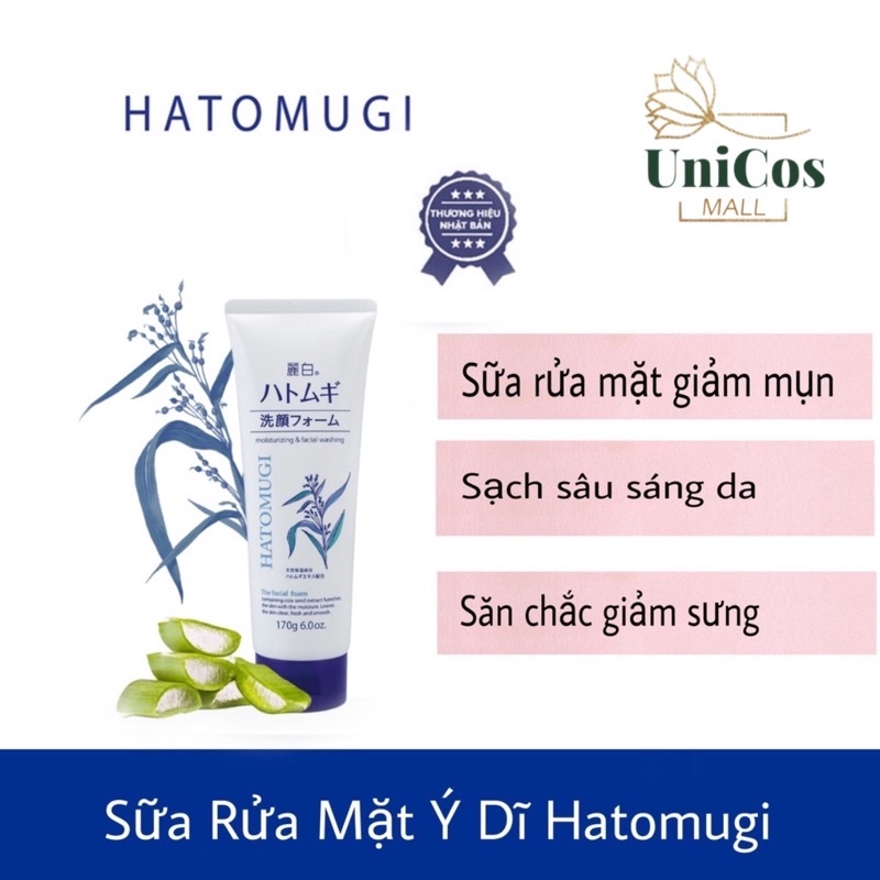 Sữa rửa mặt Hatomugi Naturie Cleansing Foam hạt Ý Dĩ Nhật Bản 130g
