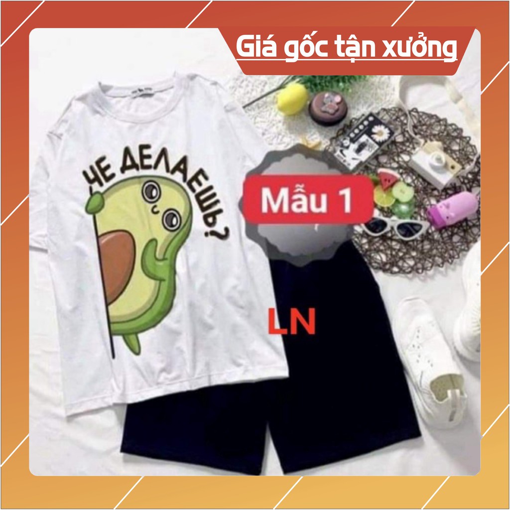 Sét áo 3D in hình + quần đùi đen LN12