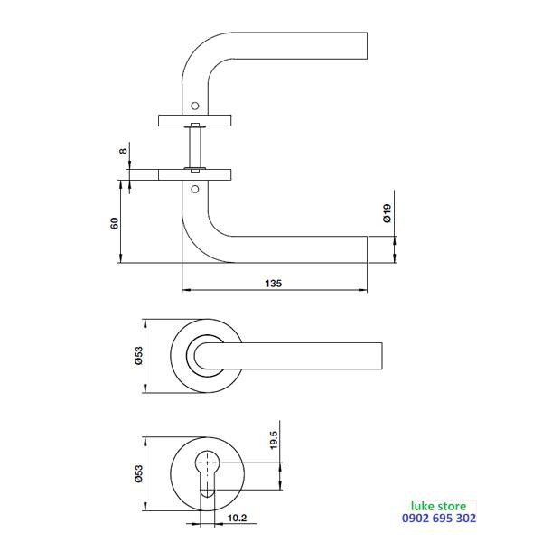 Tay nắm gạt dạng tròn HAFELE 499.62.673 chính hãng