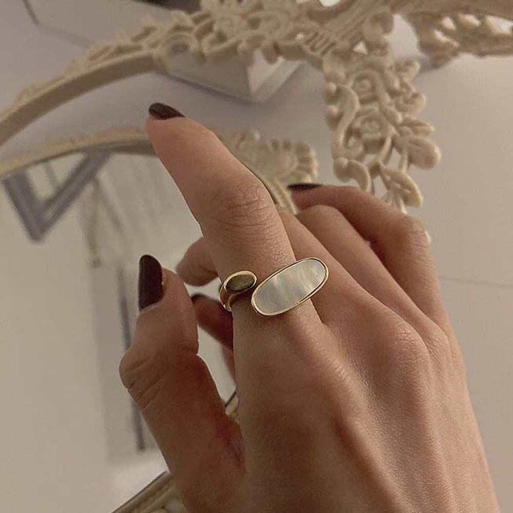 Nhẫn Thiết Kế Phong Cách Vintage Thời Trang Dành Cho Nữ|Nhẫn Hở Hình Trụ Nhiều Màu Sắc Thời Trang