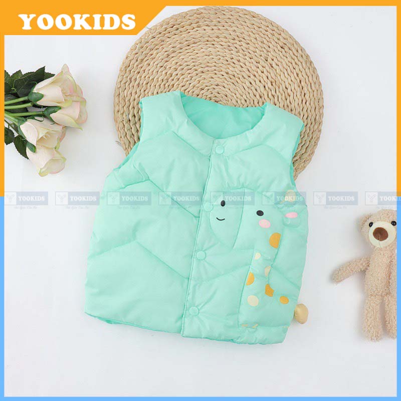 Áo phao gile cho bé YOOKIDS có cúc cài trần bông siêu nhẹ và giữ ấm cực tốt cho bé trai bé gái 1 2 3 4 tuổi