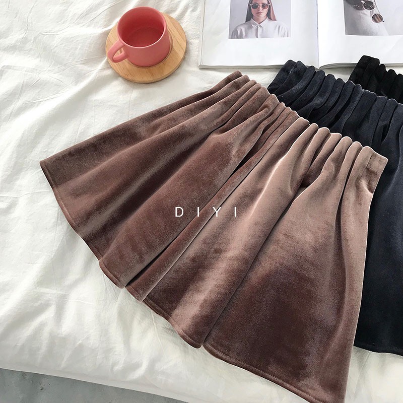 Chân váy xếp ly nhung 2 lớp - T238 | BigBuy360 - bigbuy360.vn