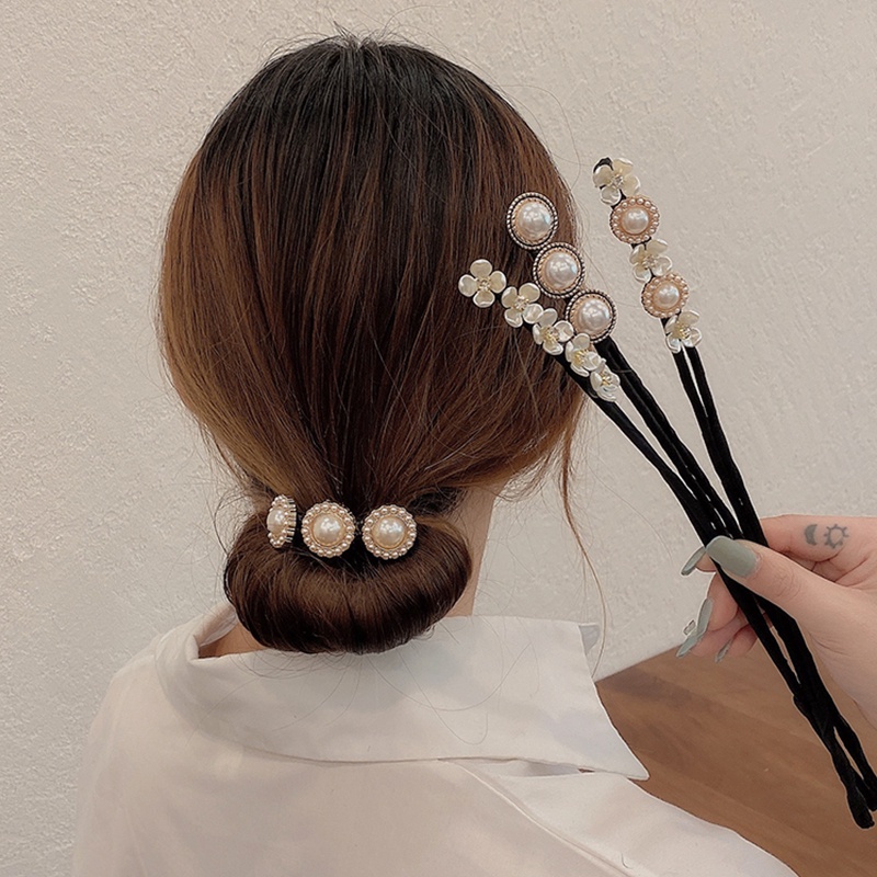 Kẹp tóc hình hoa đính ngọc trai giả xinh xắn cho nữ
