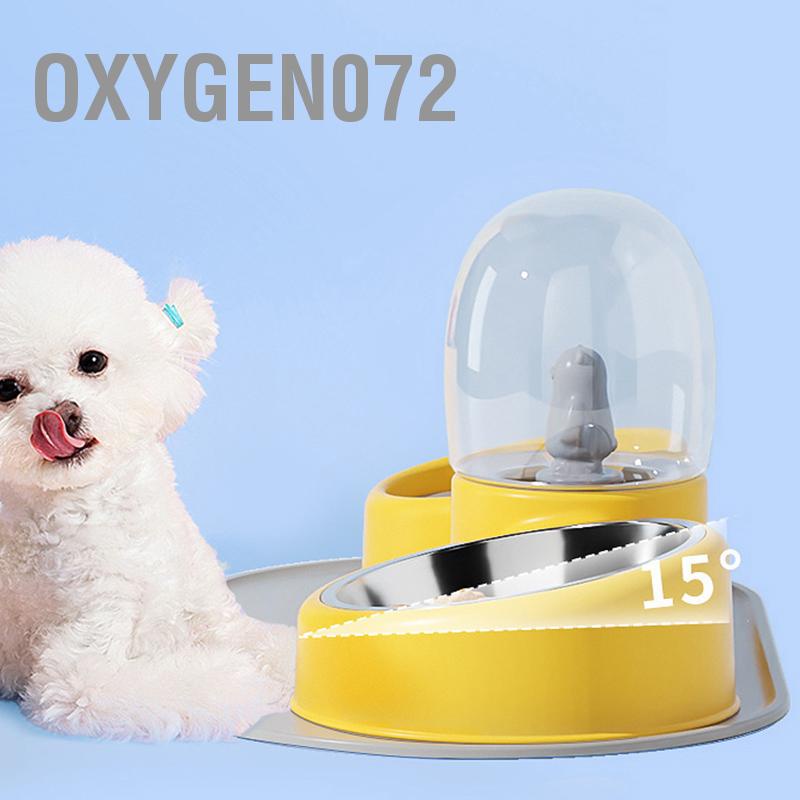 Bát nhựa đôi - Ăn, Uống tự động cấp nước cho chó mèo, thú cưng - bằng thép không gỉ Silicone Placemat với đồ chơi dễ thương Oxygen072
