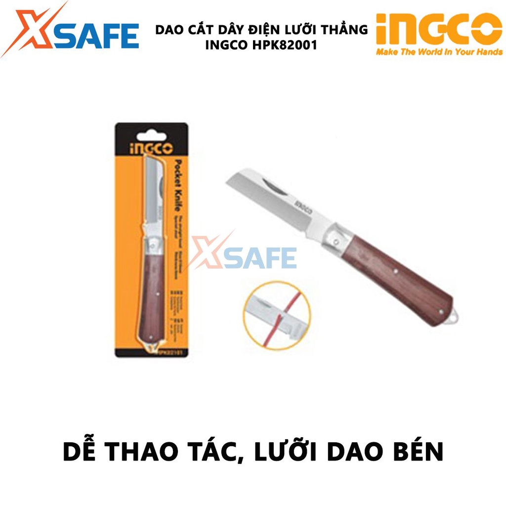 Dao tước dây điện lưỡi thẳng INGCO HPK82001 kích thước 210mm, chất liệu thép đặc biệt