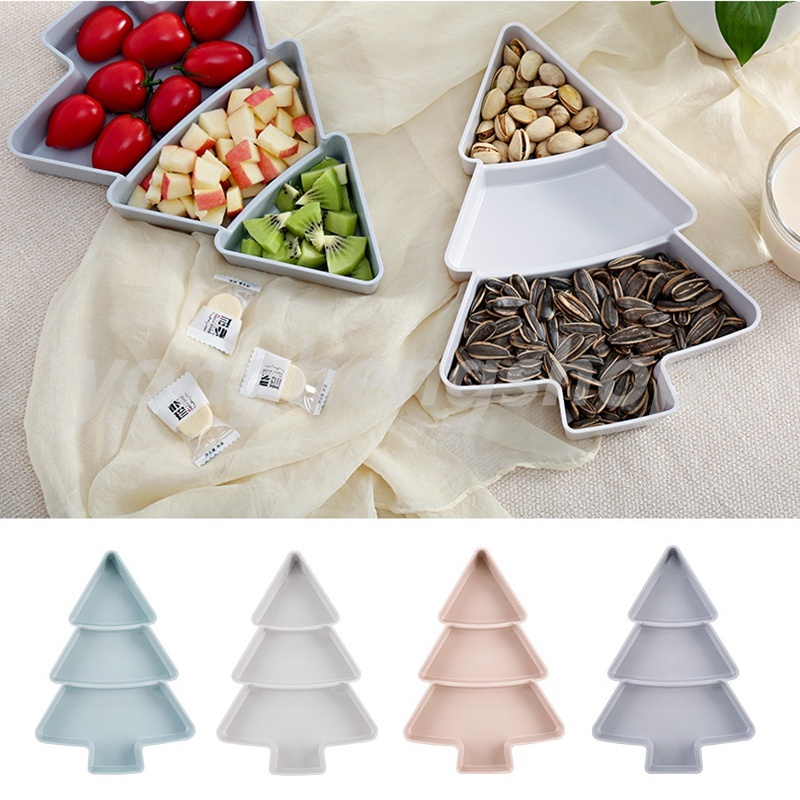 Khay đựng trái cây khô bánh kẹo hình cây thông Noel sáng tạo
