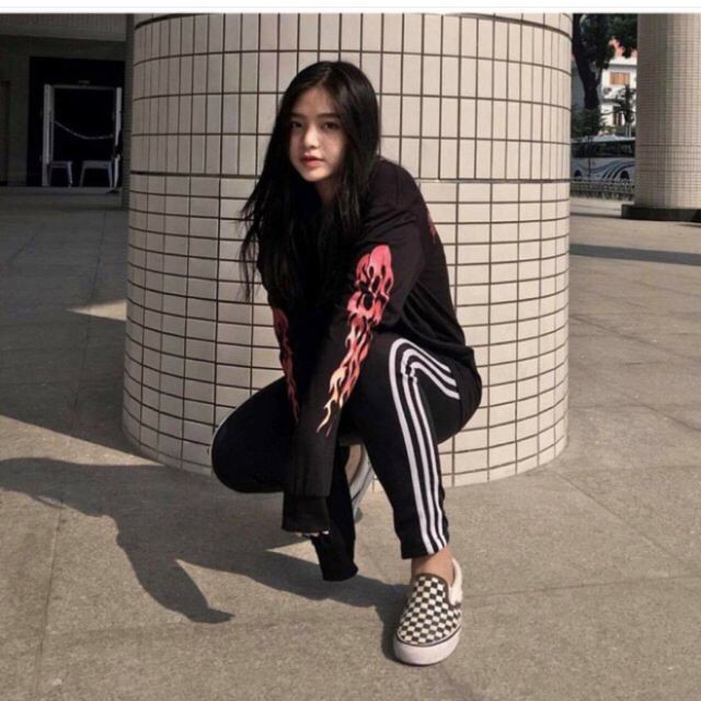 Quần 3 SỌC SUÔNG Unisex màu đen